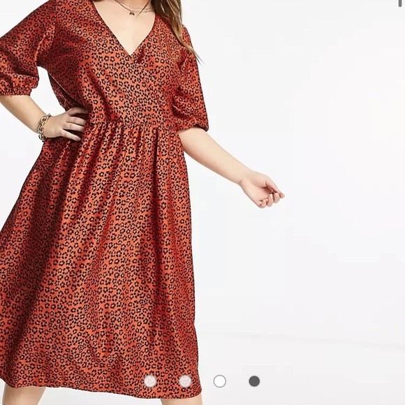 ASOS Curve Wrap Front Midi Dress - Picture 2 of 7